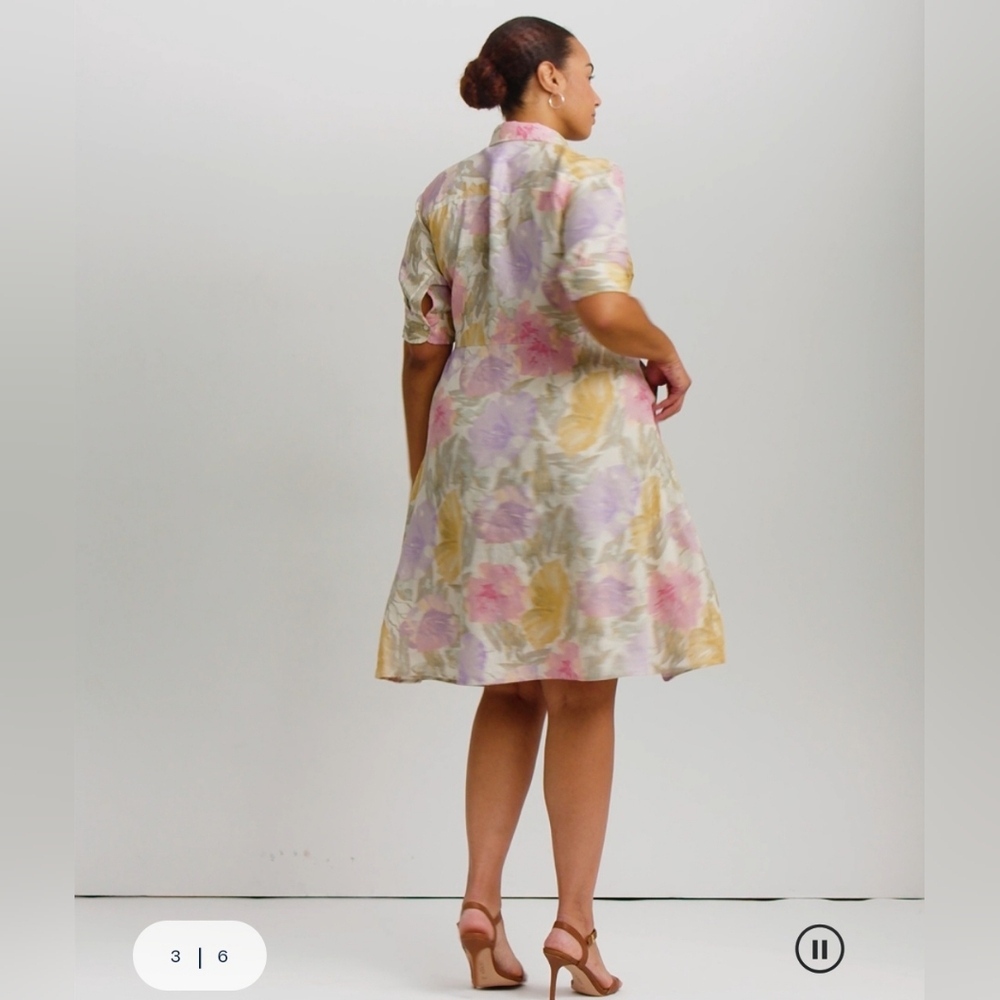 Lauren Ralph Lauren Floral Tie-Front Linen Shirt Dress - Picture 3 of 10